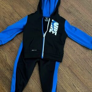 Nike Kids' Black and Blue Dri-FIT Tracksuit